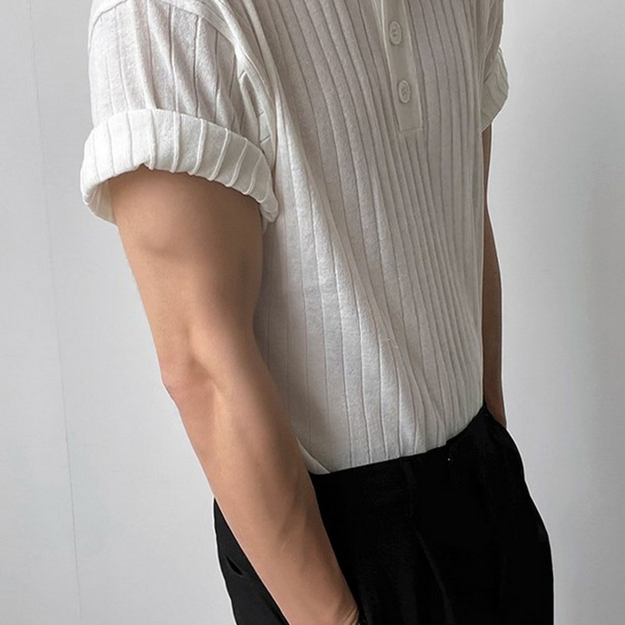 シンプルニットポロシャツ　MT0080218