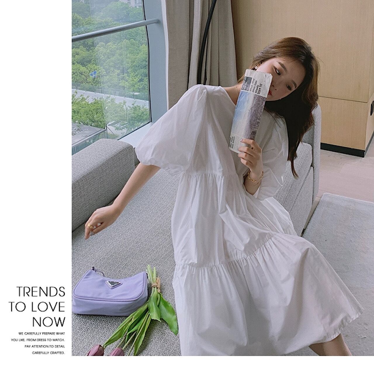 ピーコックブルー 夏 薄くて ゆったり ワンピース ドレス 半袖 きれい