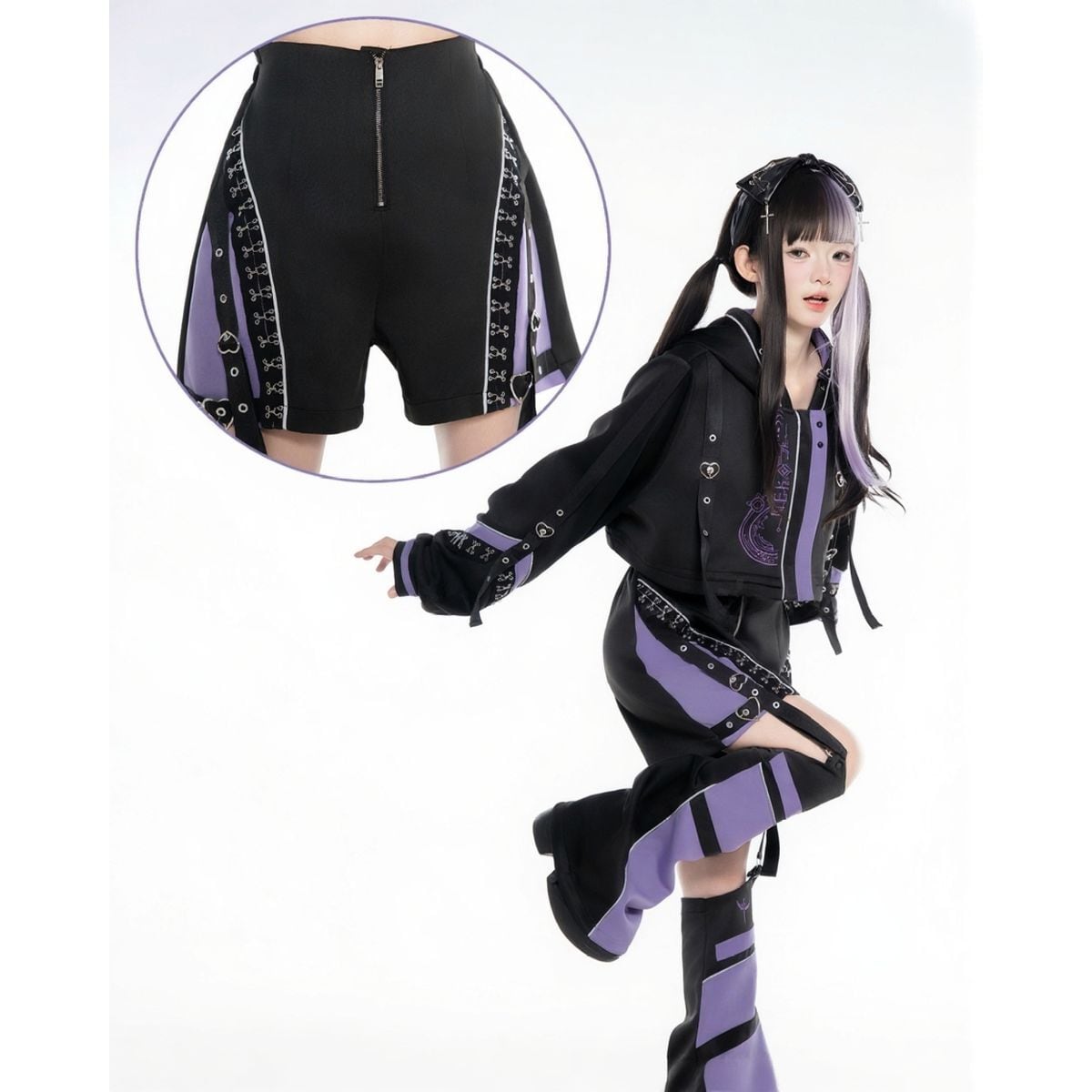 電脳少女サイバーパンク猫耳サイバージャージセット：フルセット