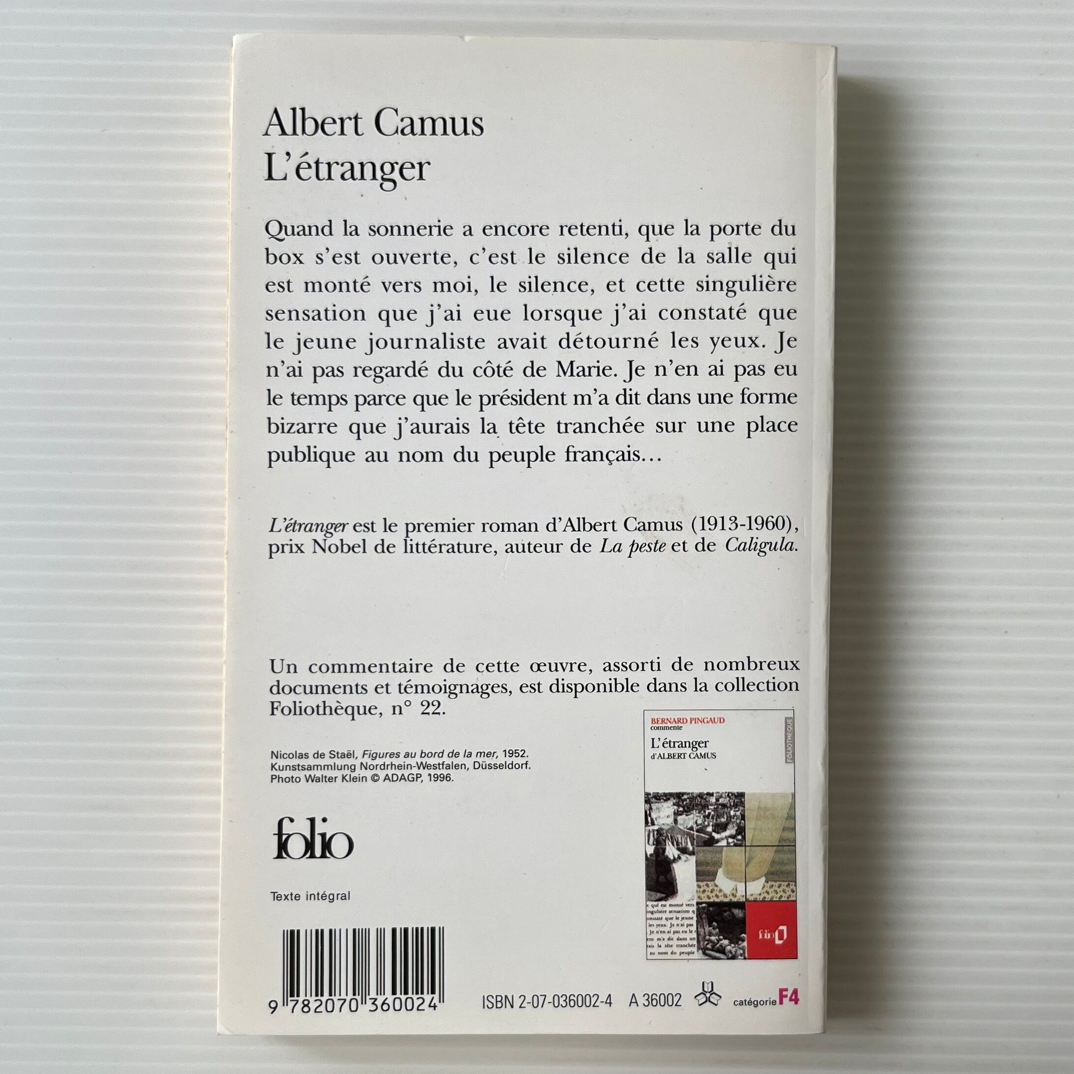L'etranger <Collection Folio> 異邦人 / Albert Camus アルベール・カミュ / Gallimard
