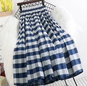 2color / タックチェックAラインロングスカート