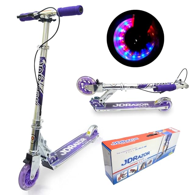 JD RAZOR MS-105RB キックボード キッ ハンドブレーキ付 高さ調整可能 大人用 子供用 プレゼント 持ち運び便利 折り畳み式 耐荷重90?s JD RAZOR MS-105RB キックボード キッ ハンドブレーキ付 高さ調整可能