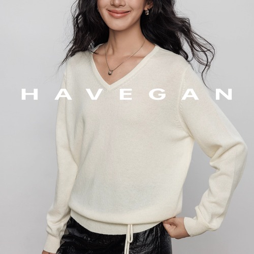 Vネックニットトップス ・19537