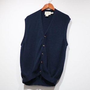 90s Eddie Bauer Cotton Knit Vest navy