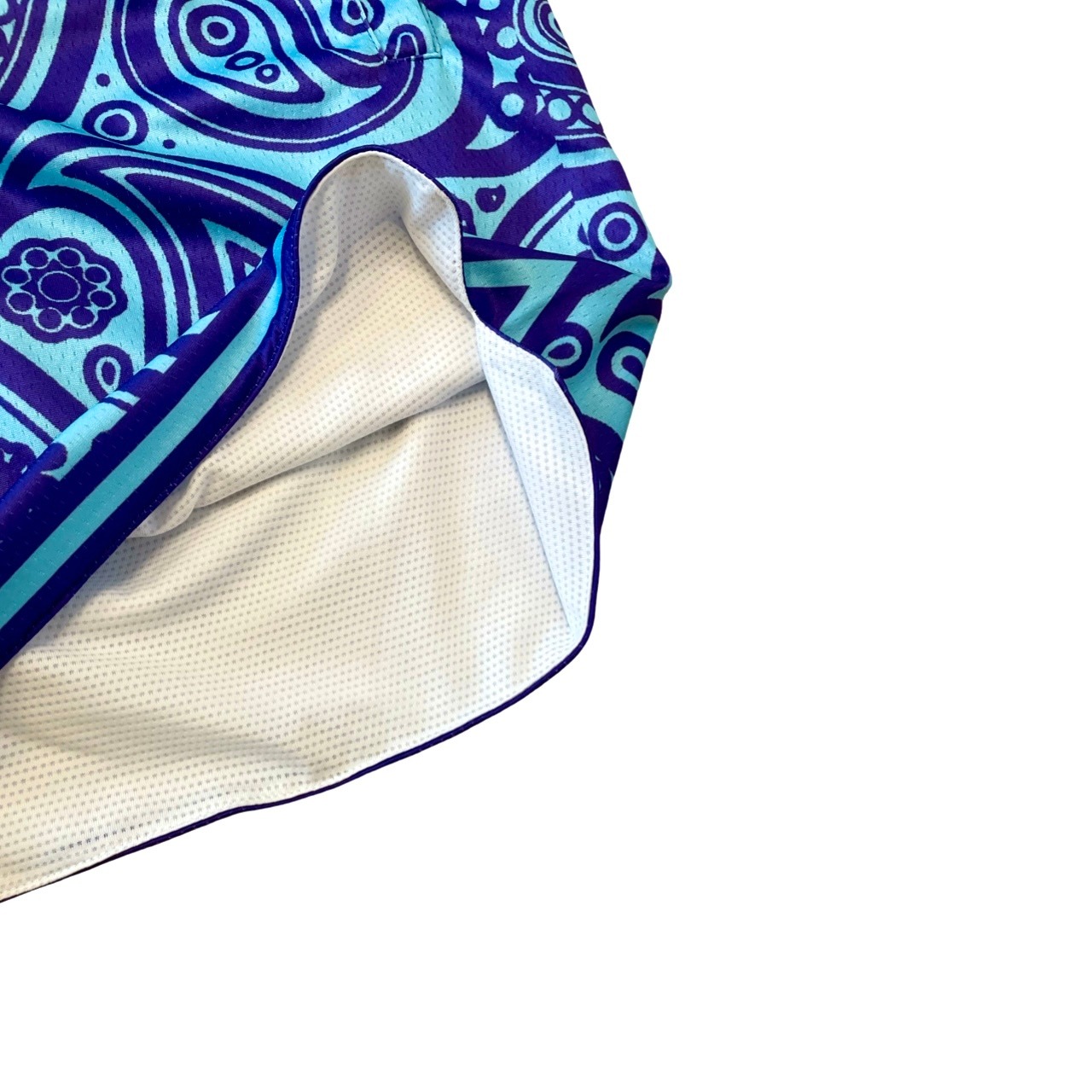 HNDL ORIGINAL Paisley Mesh Shorts — Aqua Blue× violet