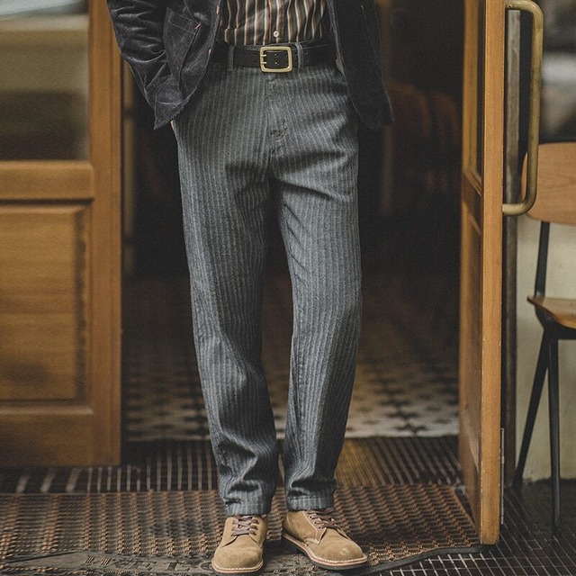 Stripe Denim Straight Pants / ストライプ デニム ストレート パンツ