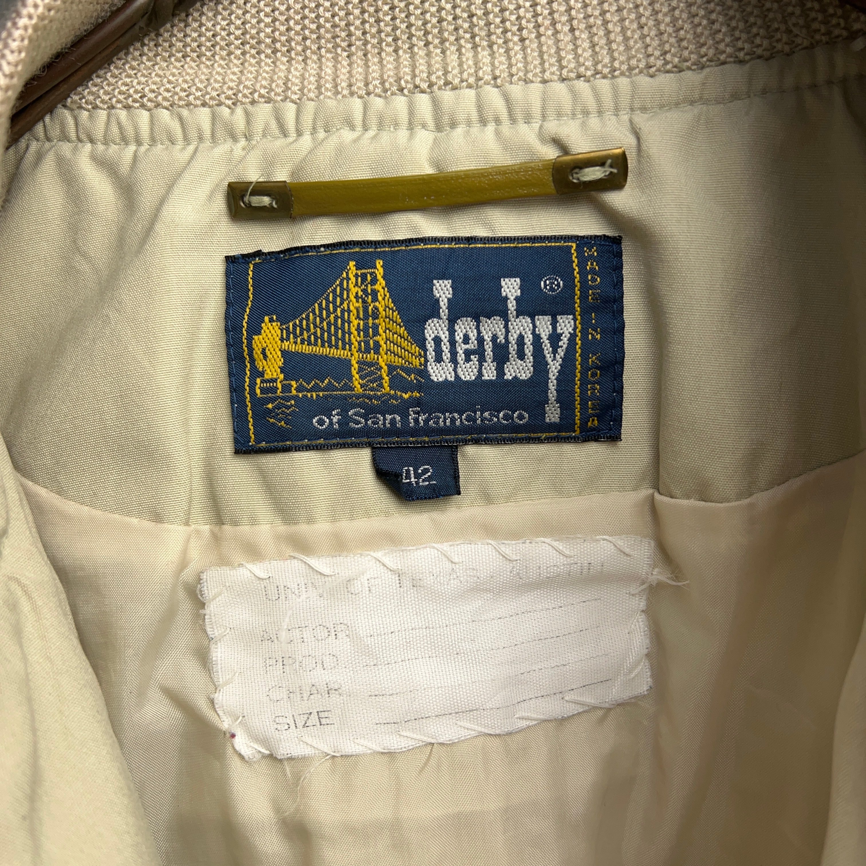 80's~90's Derby of San Francisco Derby Jacket Beige 80年代 90年代
