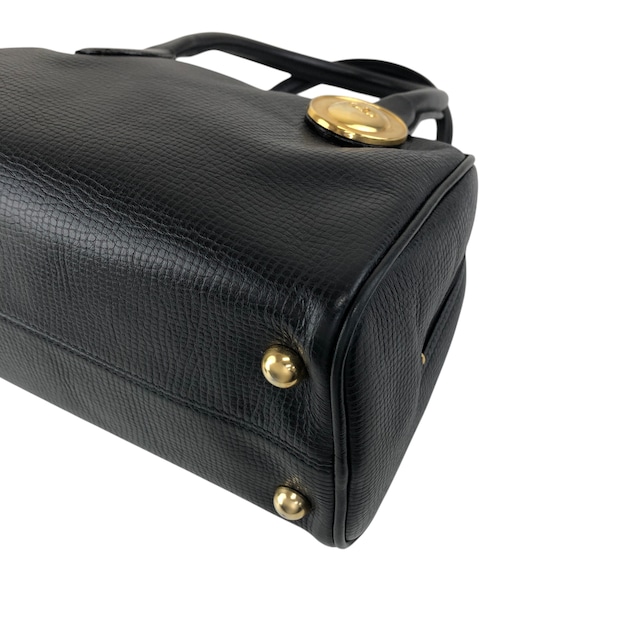 Christian Dior クリスチャン ディオール ショルダーバッグ ブラック CDロゴ オーバル レザー ミニボストン 2WAY vintage ヴィンテージ オールド wtuhu8