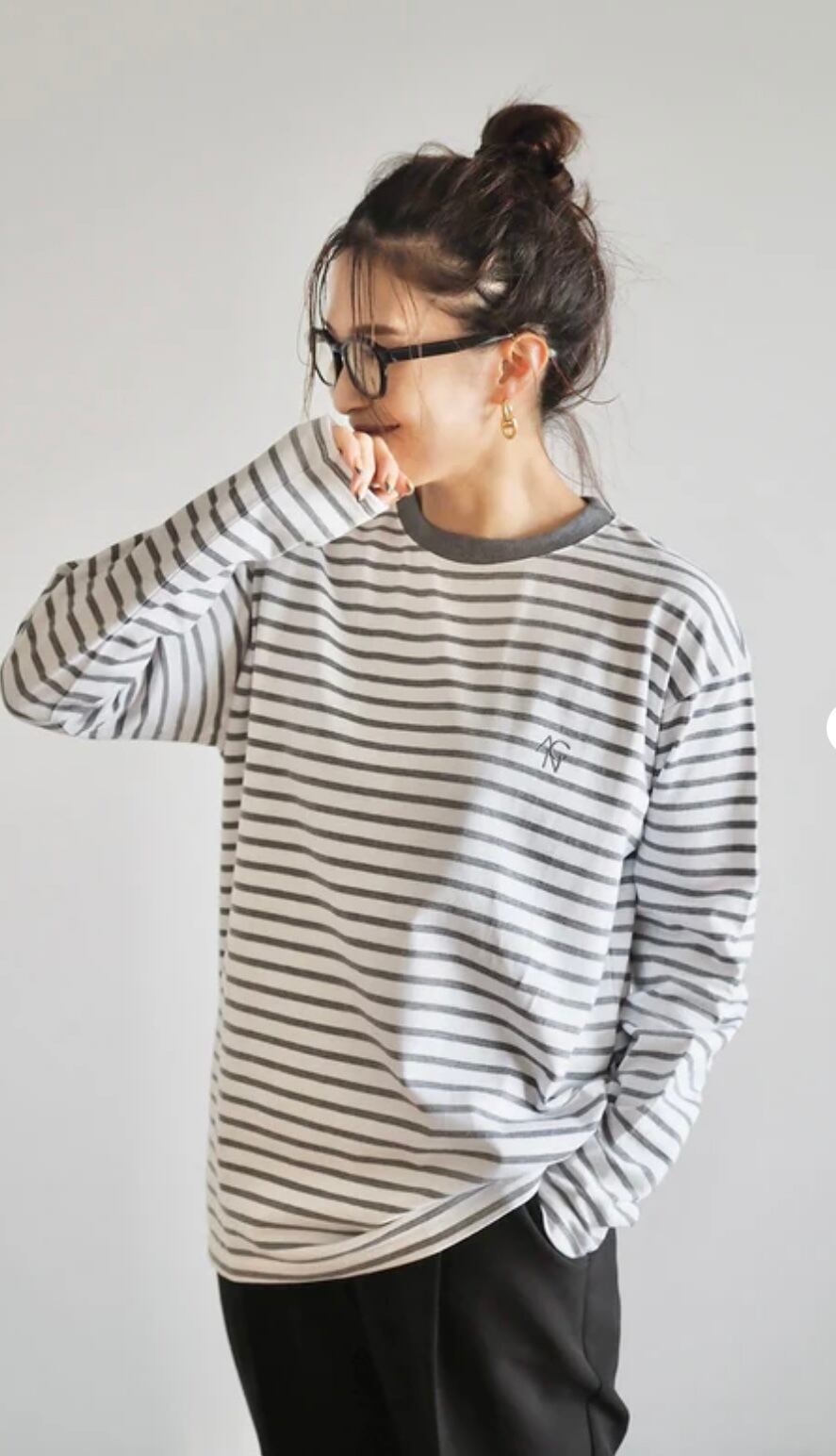 ANIECA 】ボーダーコクーンロングスリーブTシャツ | valance 福井