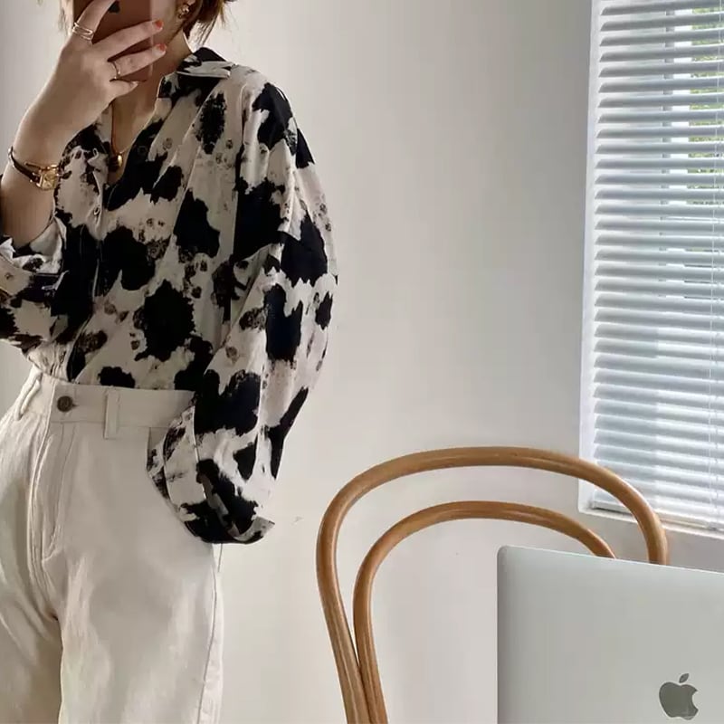 monotone tie-dye style print shirt 102551