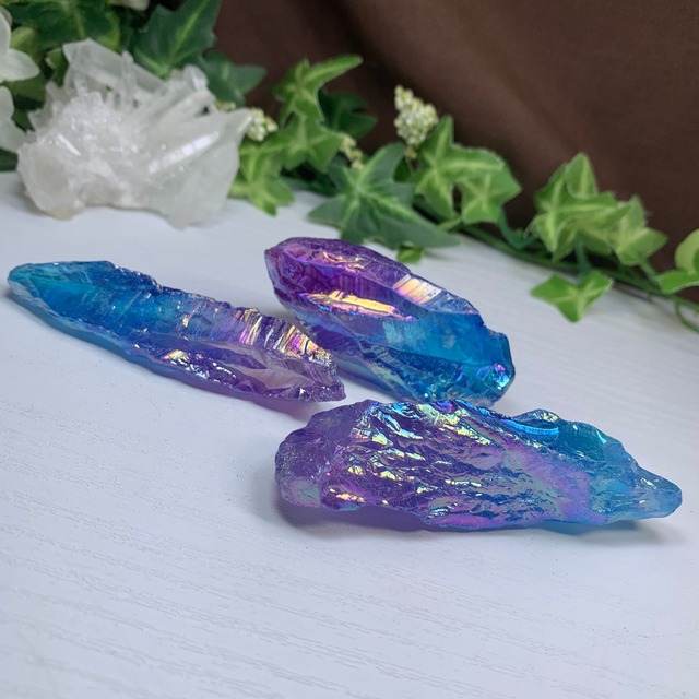 18.幻想的カラー☆ラフカット☆オーラクォーツ(100g)