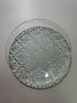 海外輸入ガラス「フローラ（クリア）」4mm厚　円形　小（Φ120mm）