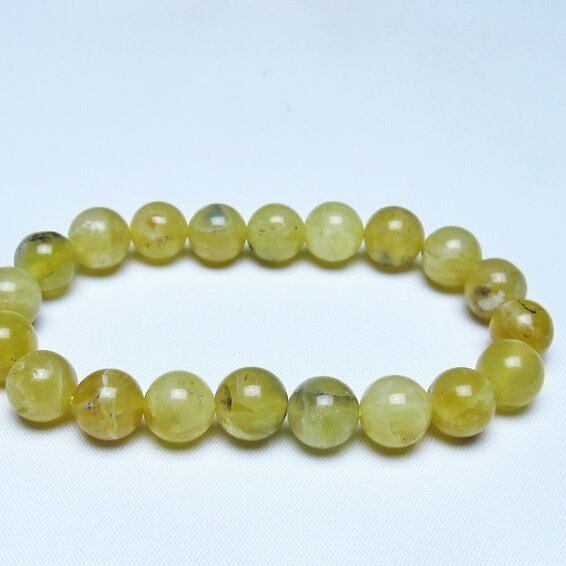 オパール ブレスレット 10mm イエローオパール コモンオパール 一点物 メール便可 [M便 1/10] 111-48636