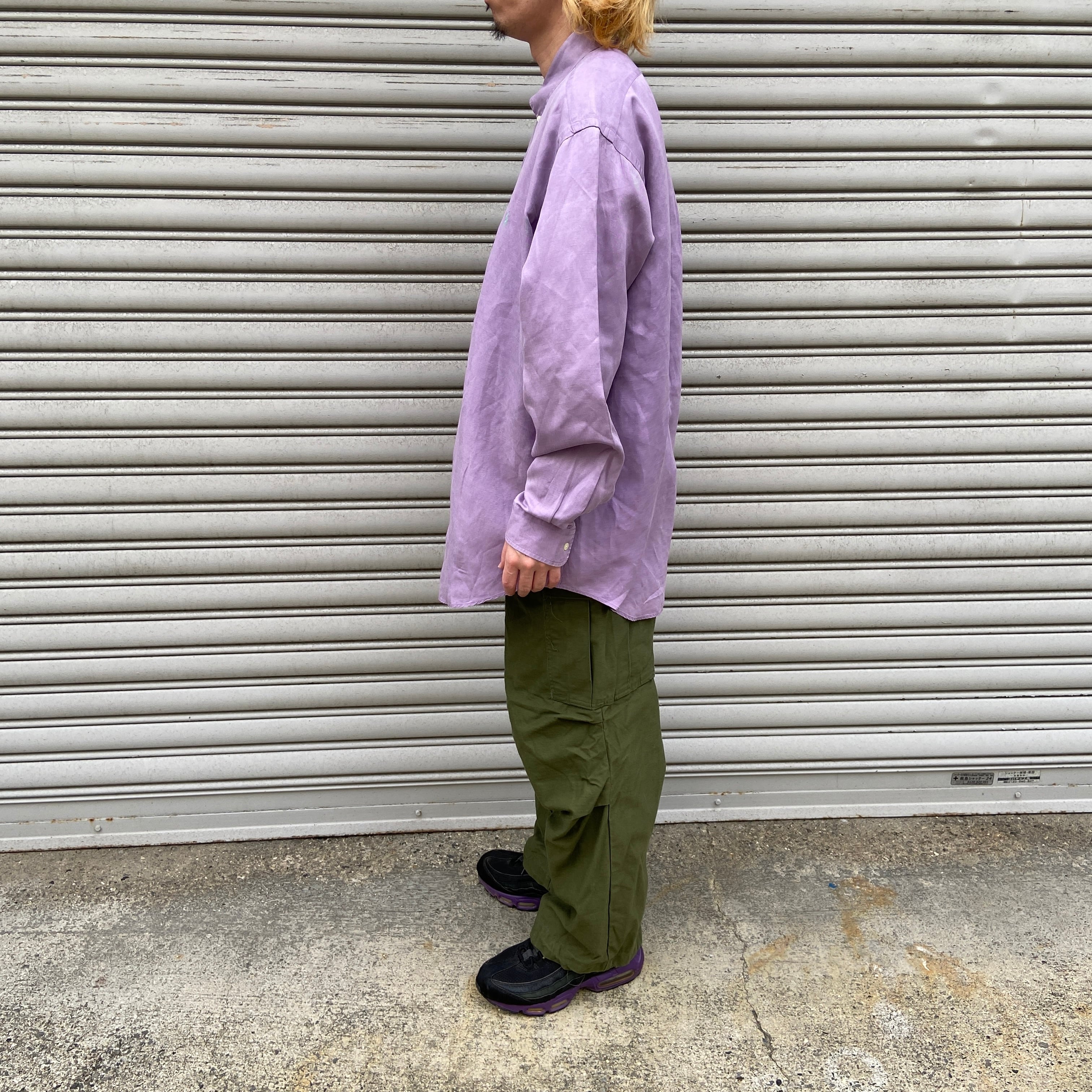 90s Ralph Lauren BLAKE シルクリネン長袖シャツ 紫系 | 古着屋 Uan