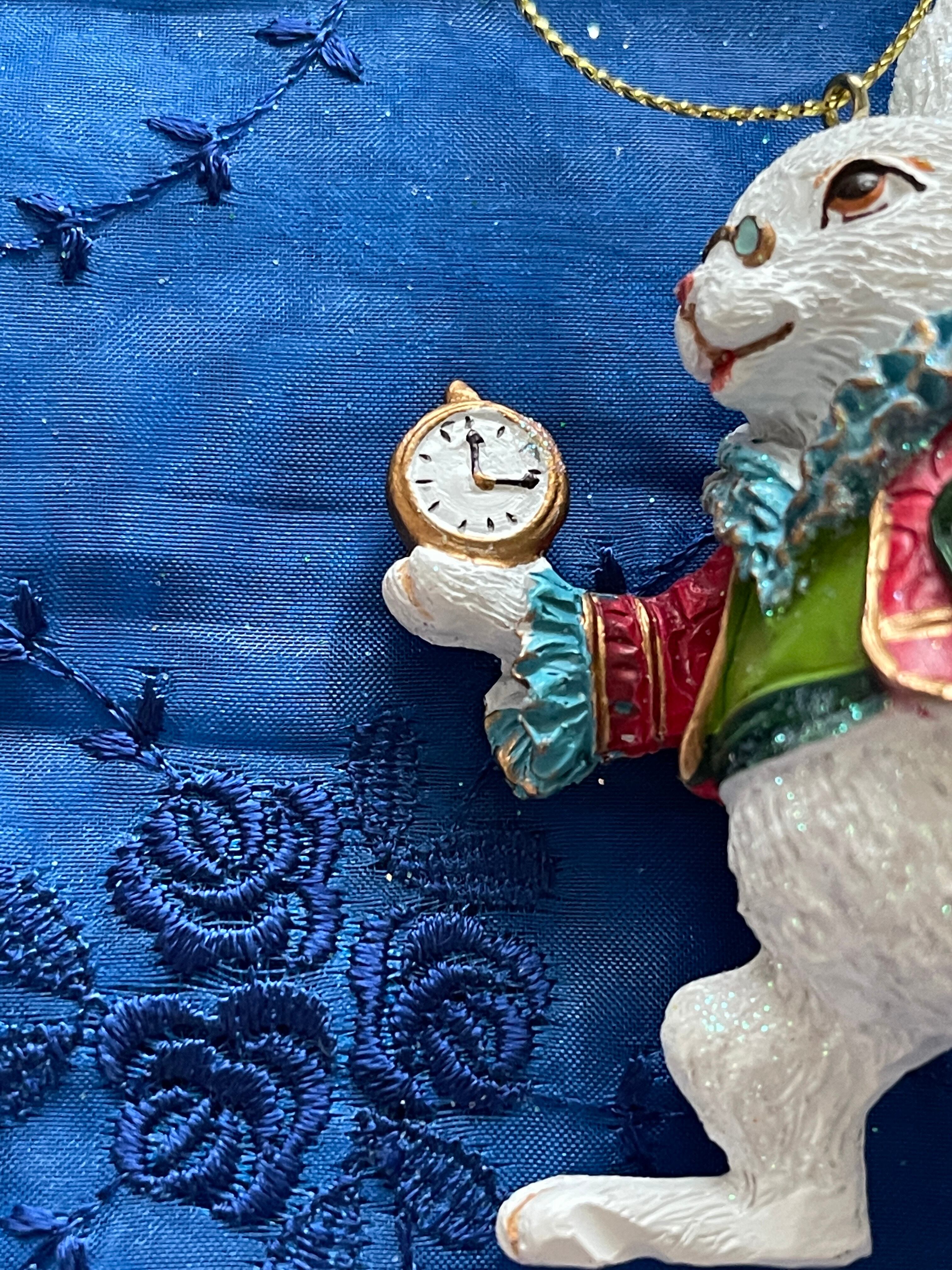 Gisela Graham London 不思議の国のアリス 時計を持った白うさぎ オーナメント イギリス Merry Unbirthday