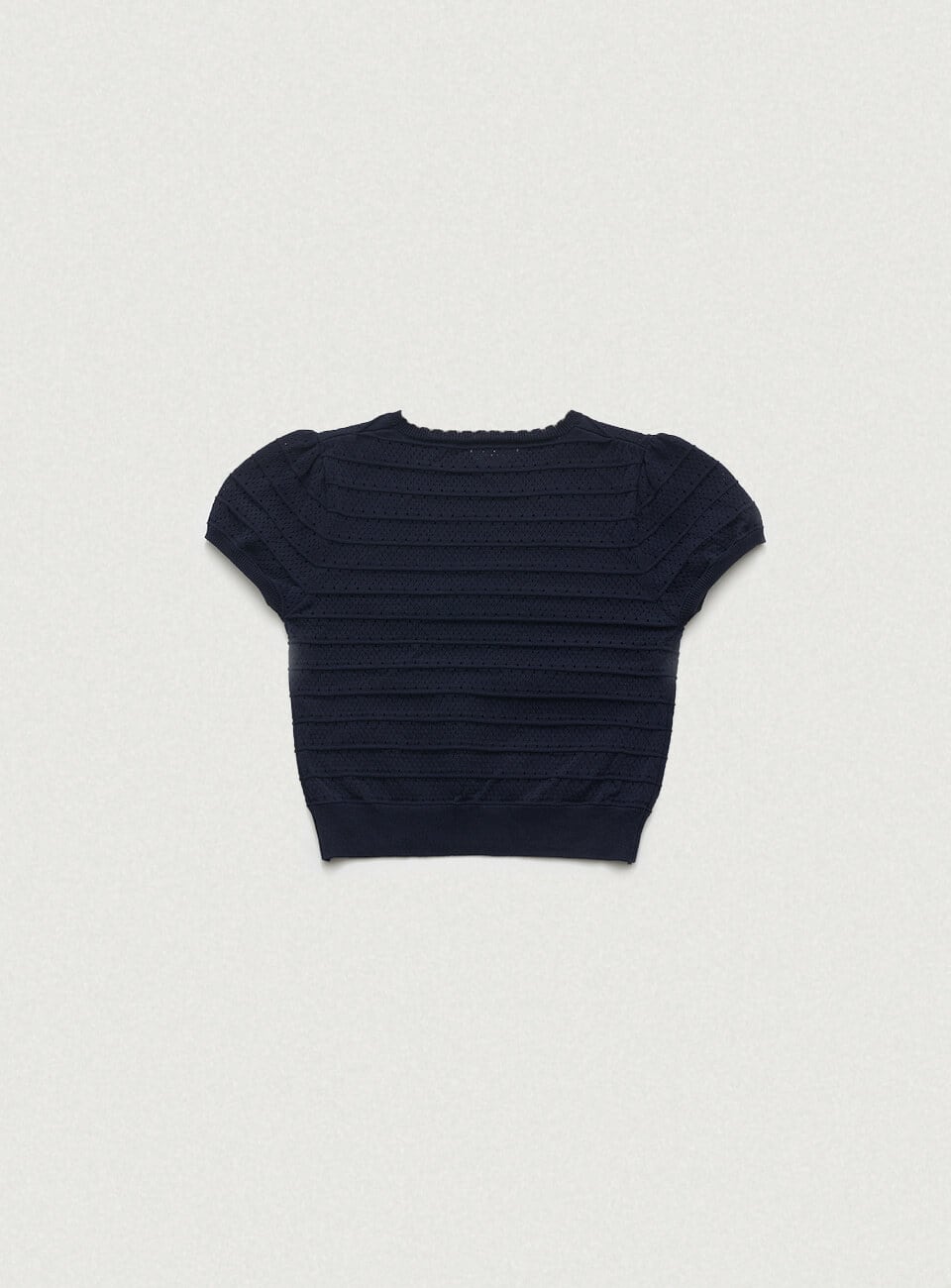 6月中旬発送 [The Barnnet] Helen Logo Jacquard Knit Top_Navy 正規品