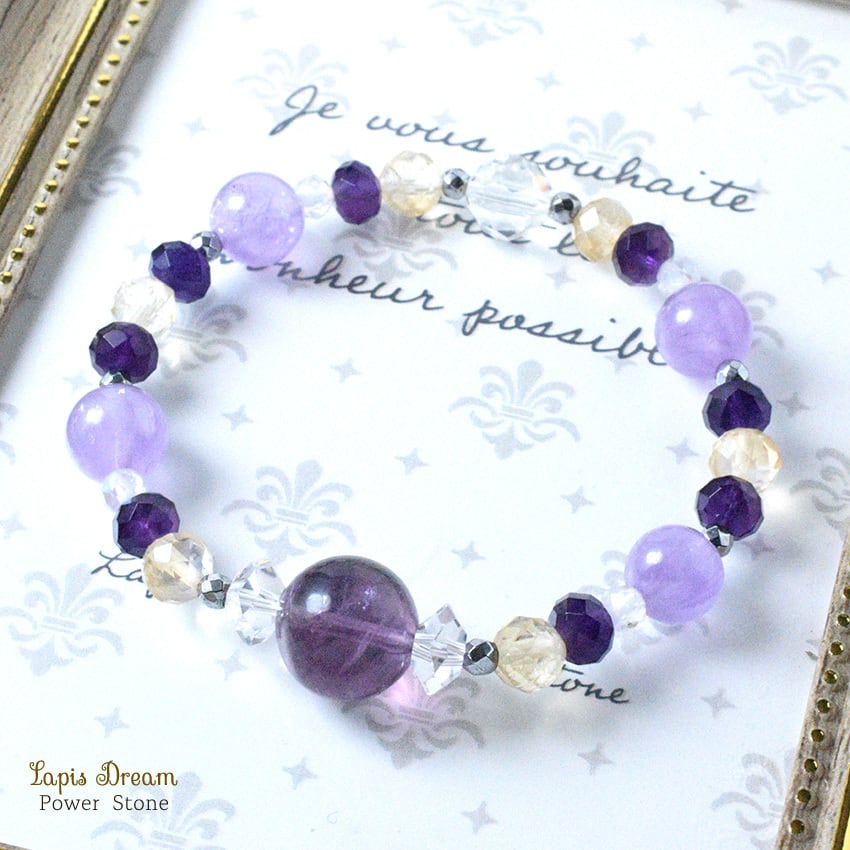 心をやさしく整える 紫の癒しのお守り | パープルフローライトのパワーストーン ブレスレット