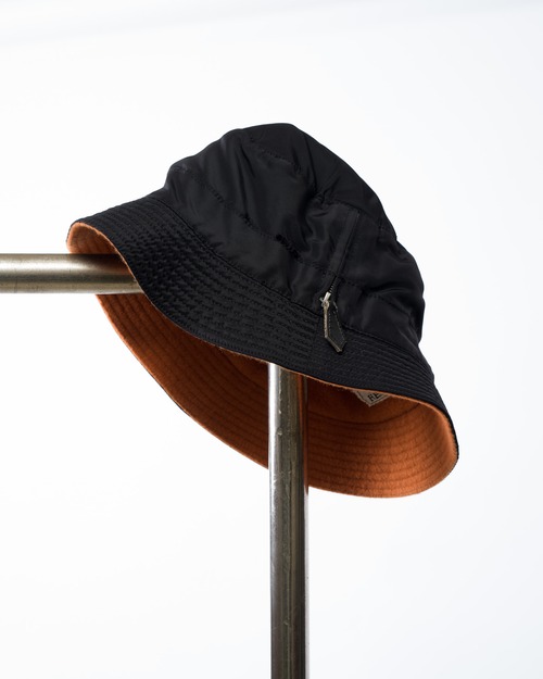 [90's] "HERMÈS PARIS" Nylon Cashmere Lined Bucket Hat (Made in France)