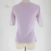 社交ダンス 衣装 スタンダード トップス レッスンウェア レディース 練習着 薄紫 パープル系 SEKINE セキネ レース 半袖 かわいい 清楚 ライブ配信 パーティー 服装 フィットネス ダンスウェア おしゃれ ストレッチ性 おすすめ 柔らかい シンプル ベーシック 体型カバー 半袖トップス 透け感 レディースファッション エレガント 上品 コーディネート