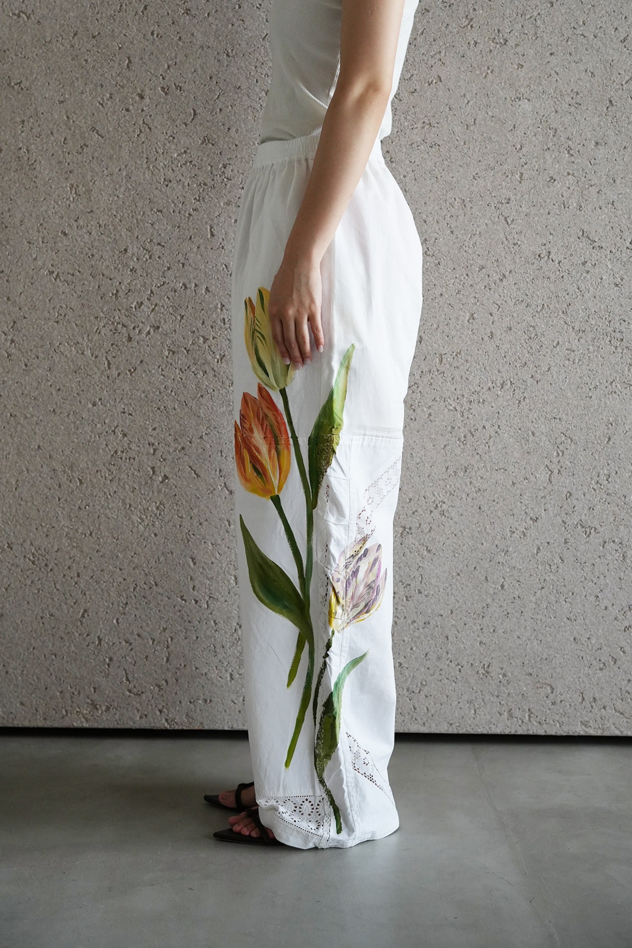 vintage lace pants red tulip