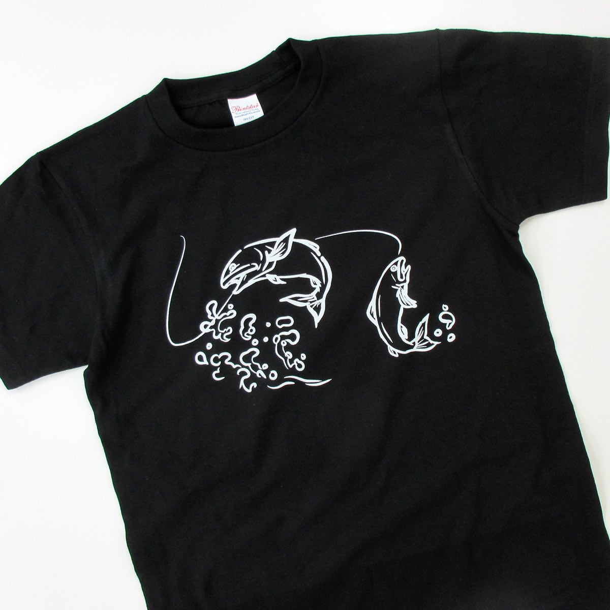 選べるデザイン 鮎 友釣り 線画 アユ Tシャツ rf23 半袖・長袖 渓流釣り フィッシング 釣り好き 釣り人 誕生日 父の日 敬老の日 ギフト プレゼント