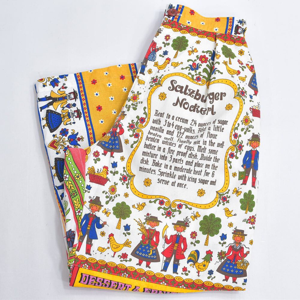 Remakeリメイク ヴィンテージ テキスタイル パッチワーク デザイン 再構築 ワイド ルーズシルエット バギーパンツ ツギハギ 古着 裏地付き レディースW68~90cm