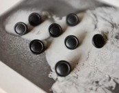 1900s フランス 漆黒の満月と世紀末的黒ボタンセット jais フレンチジェット アンティーク