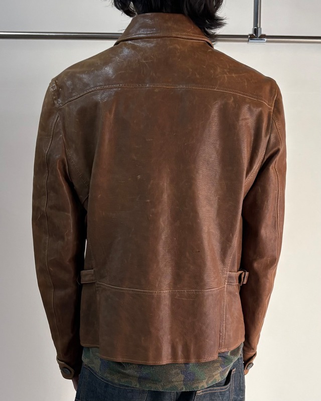【00s JIL SANDER】double zip leather jacket