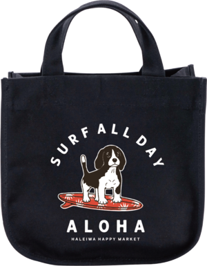 ハワイアンミニトート ハレイワハッピーマーケット ブラック