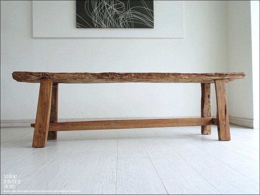 プリミティブオールドチークベンチ Z1 長椅子 スツール 古材家具