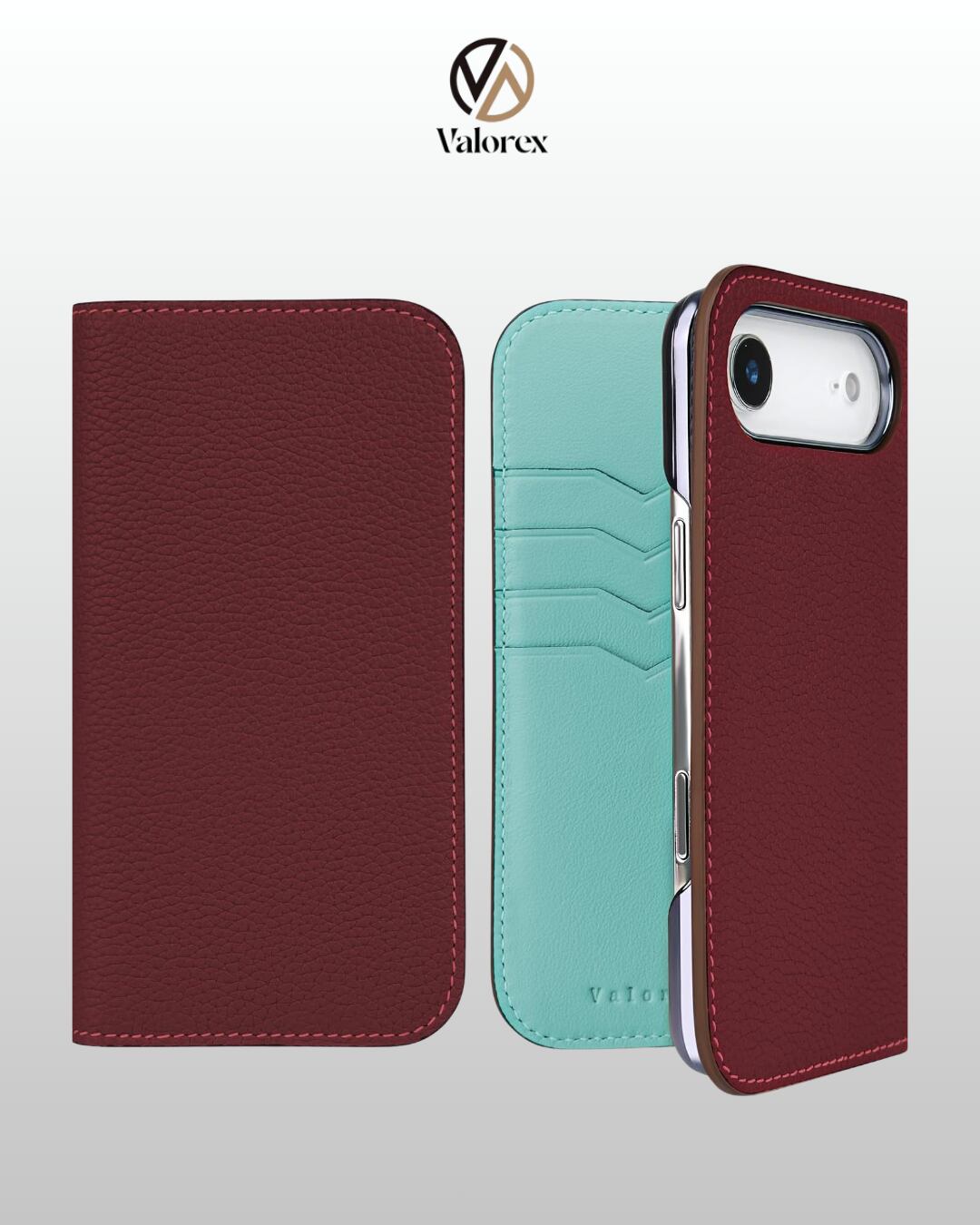 【iPhone 17シリーズ】手帳型ケース トゴレザー チョコレートミント