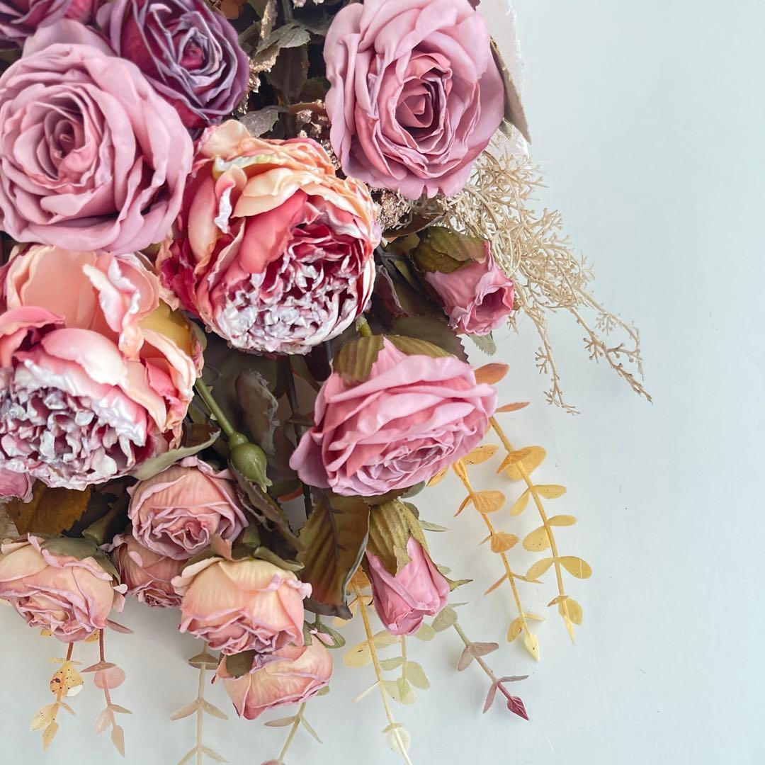 ドライ風アーティフィシャルフラワースワッグ チューリップとカラーの