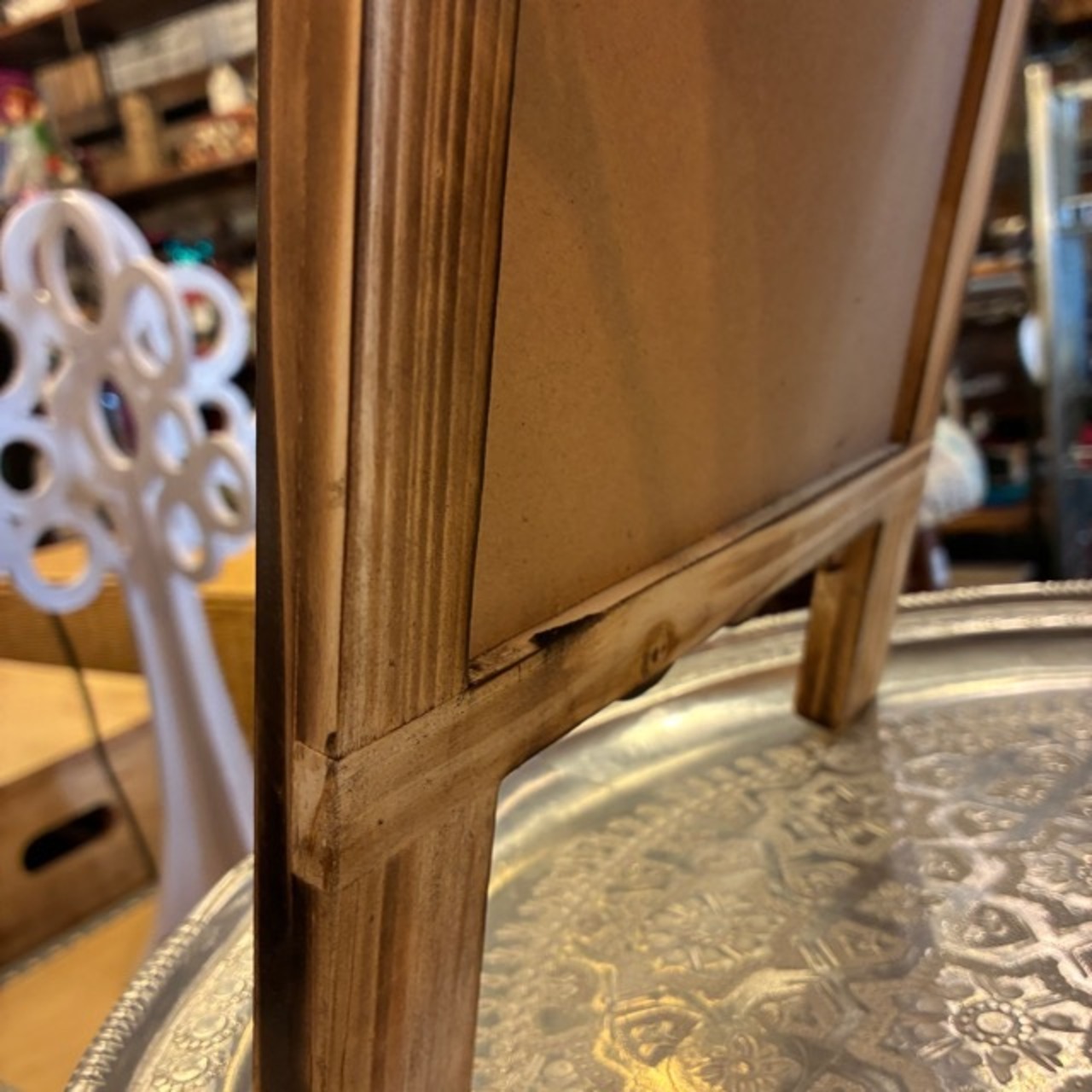 Wooden Chalkboard S / ウッデンチョークボード Sサイズ 看板 立てかけ スタンド 黒板 両面 折り畳み可 ウェルカムボード 店舗ディスプレイ 案内板 木製 アンティーク調 かわいい ナチュラル ウッド