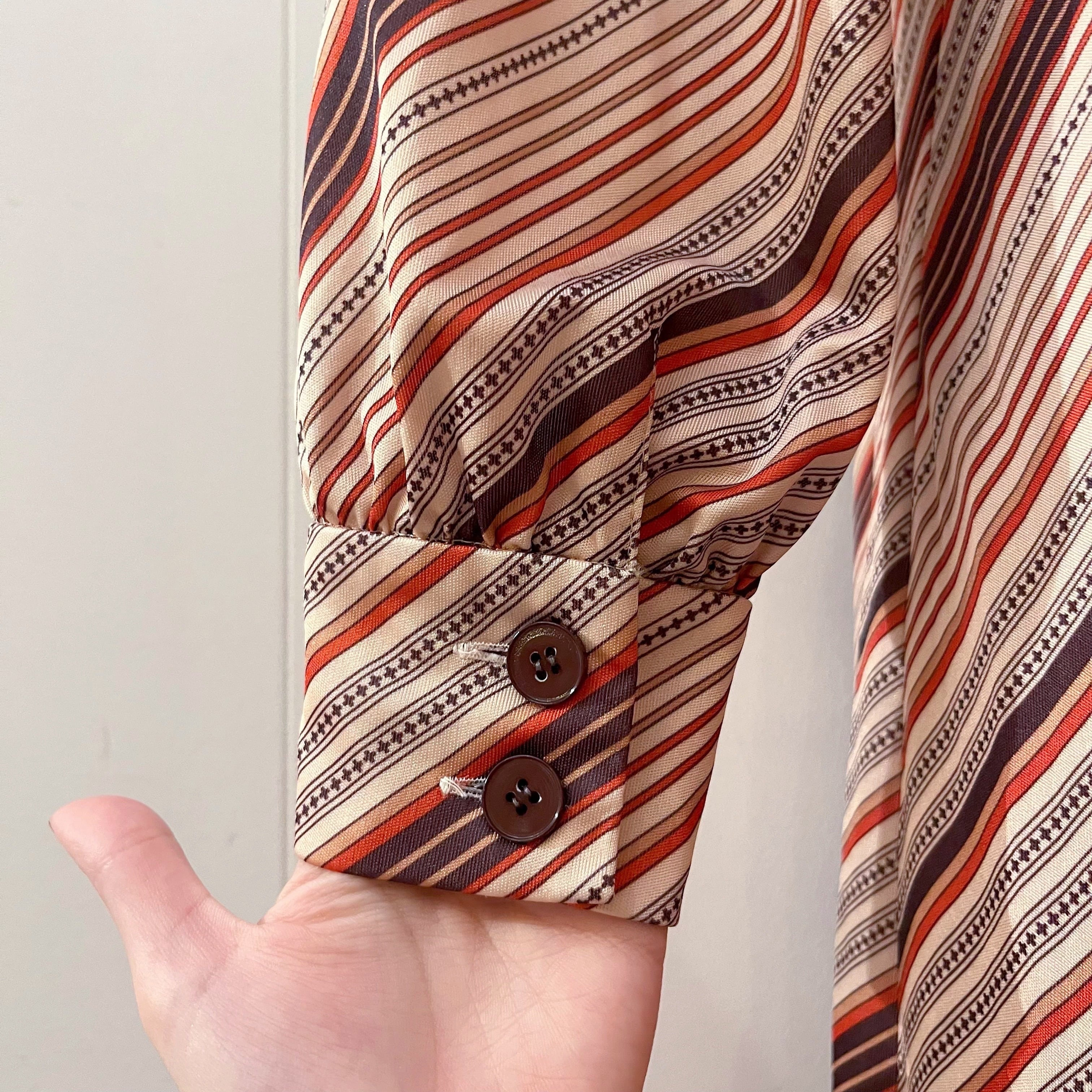 brown orange stripe one-piece