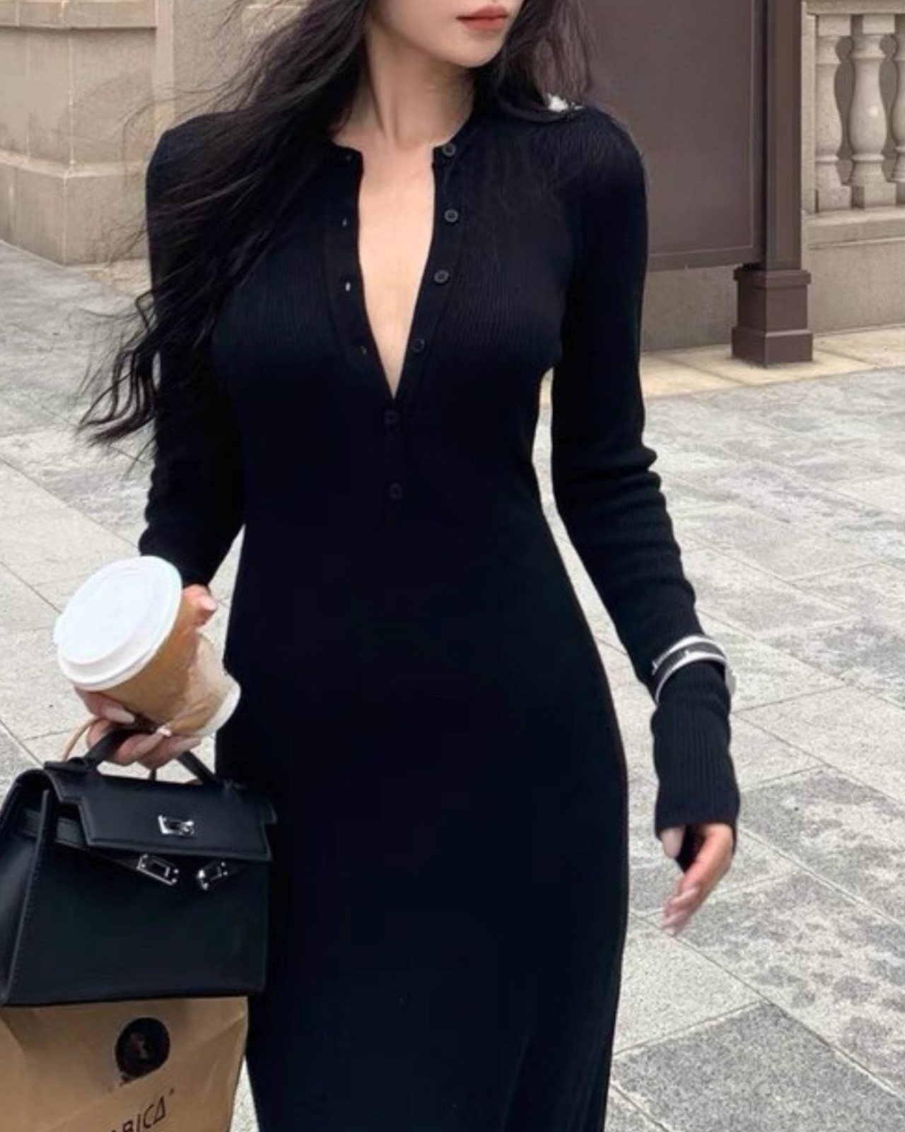 エフォートレススリムロングワンピース 3color A0450 - 16