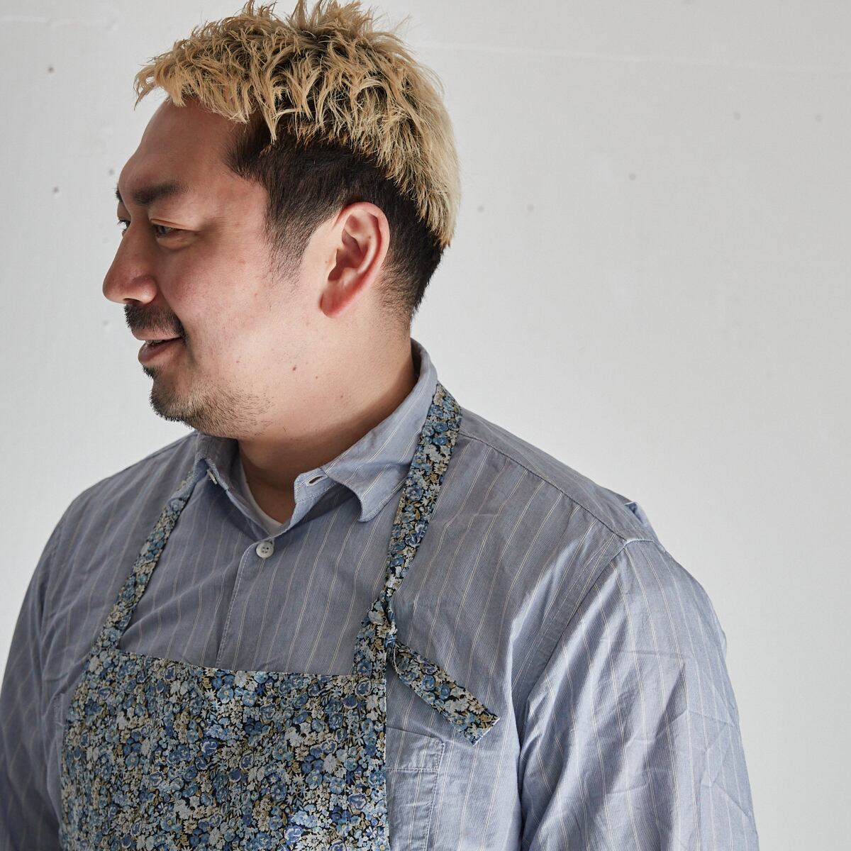 SQUARE APRON / LIBERTY Chive (blue) | エプロン商会