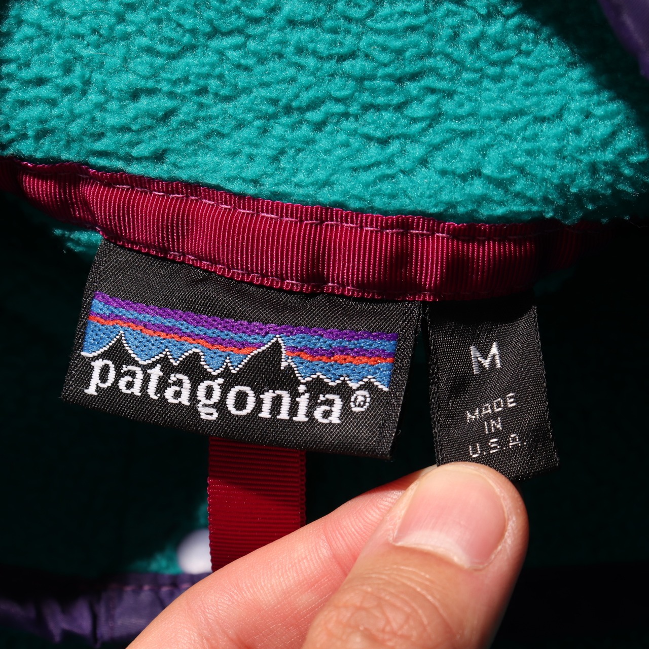 美品 M 90s USA ティール シンチラスナップT Patagonia パタゴニア フリース