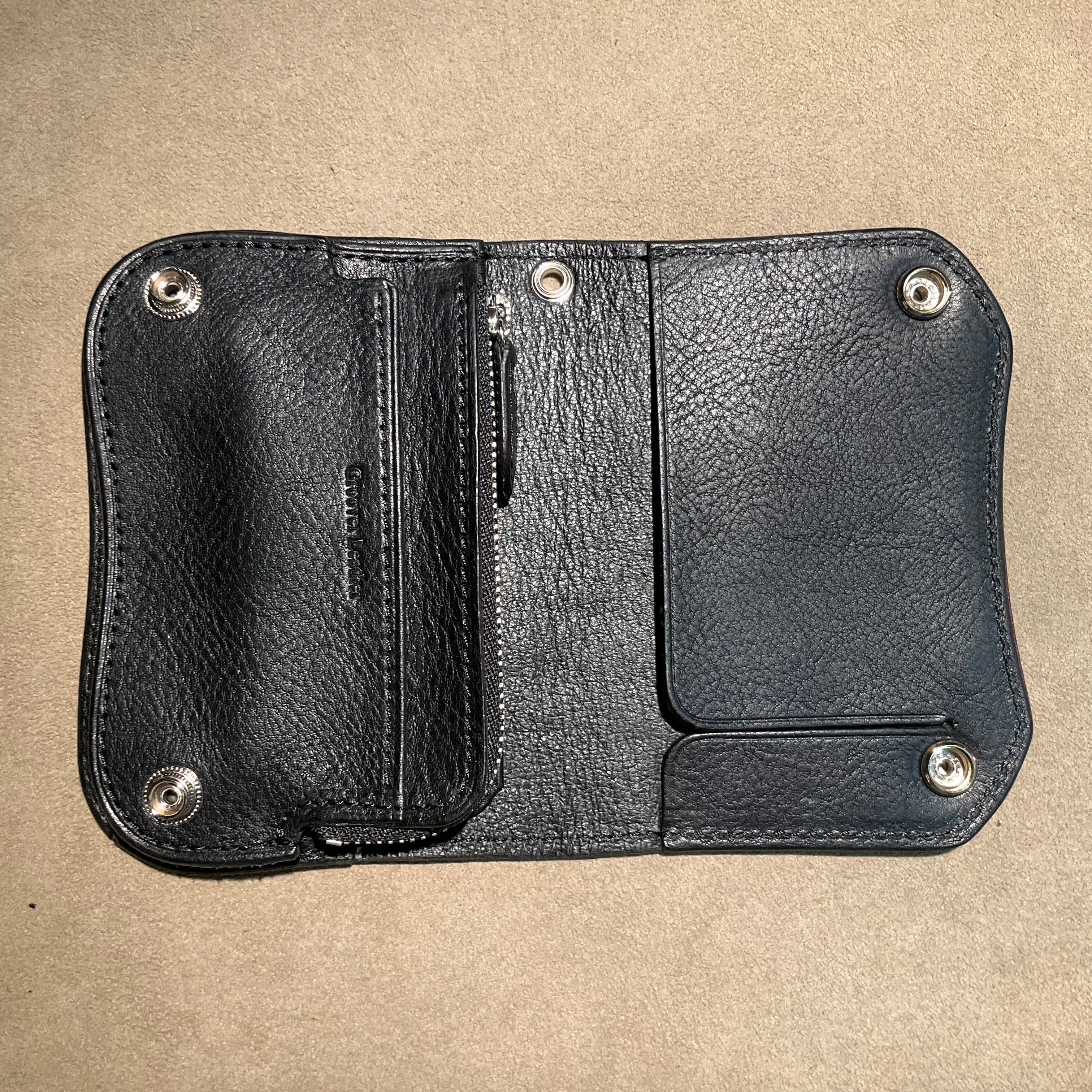 グルーバーレザー ショートトラッカー スタッズ入り Groover Leather グルーバーレザー short trackerwallet ショート