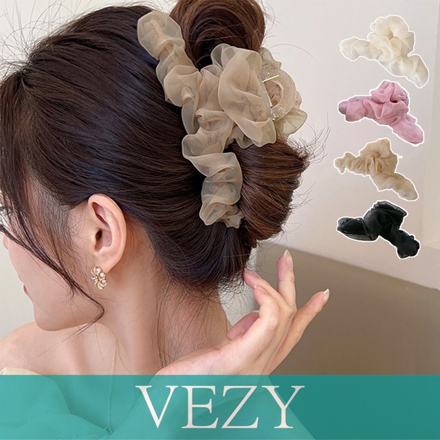 ヘアクリップ フリル バンスクリップ ヘアアレンジ まとめ髪 ヘアアクセ 髪飾り きれいめ オルチャン おしゃれ 大人 可愛い デート 雑貨グッズ 髪留め クリップ ヘアアクセ ベジー VEZY ItemNo.【19473440 】