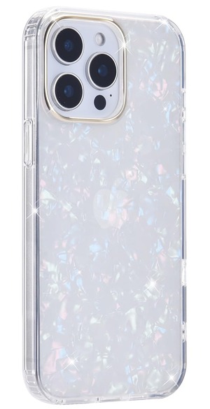 【努力特価】for iPhone 12 Pro Max ケース キラキラ 貝殻柄 クリア 韓国 いphone12ProMax ケース ゴールドメッキ 可愛い おしゃれ B-12ProMax-XC