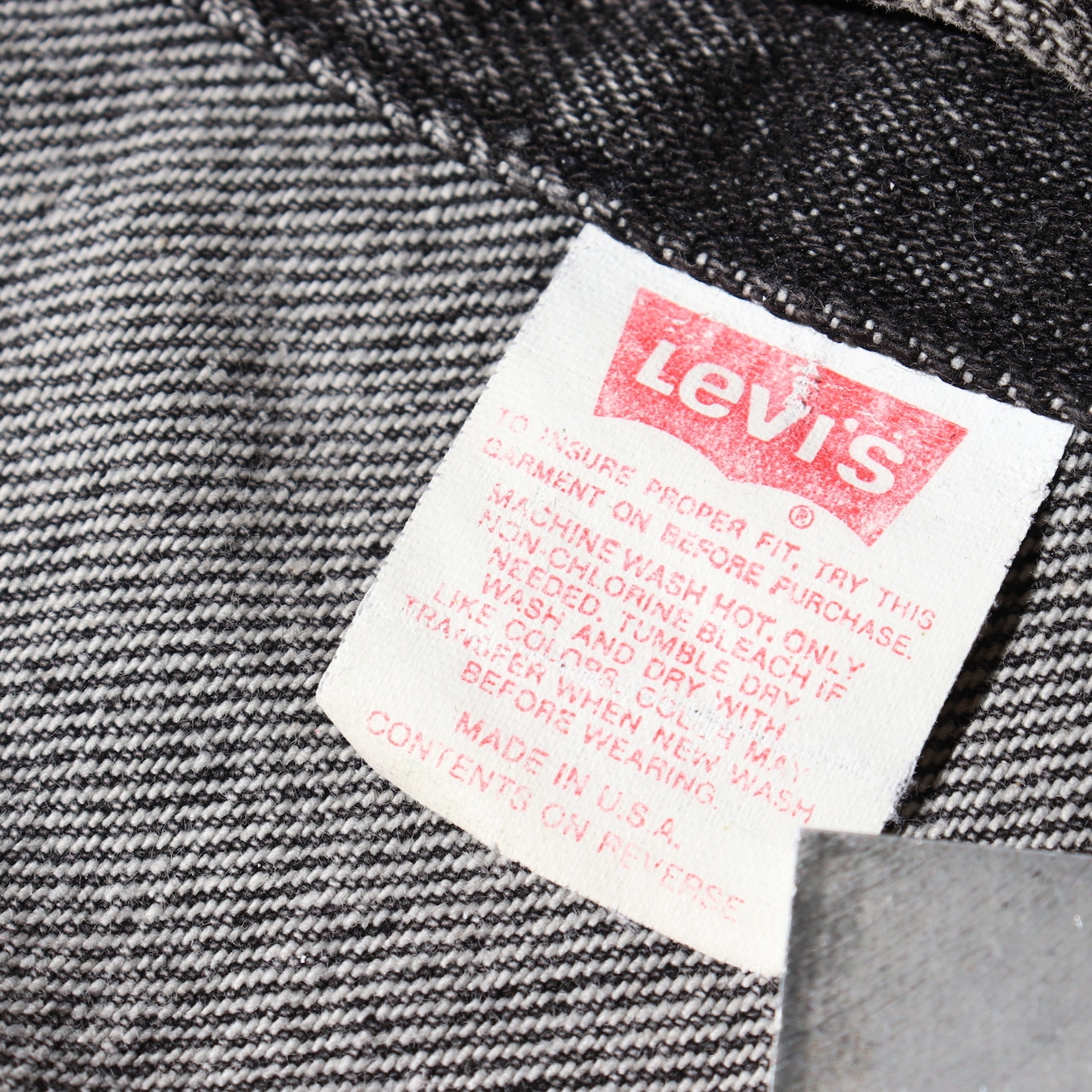 美品 M 先染め 70507 USA Levi’s ブラックデニムジャケット 黒 リーバイス