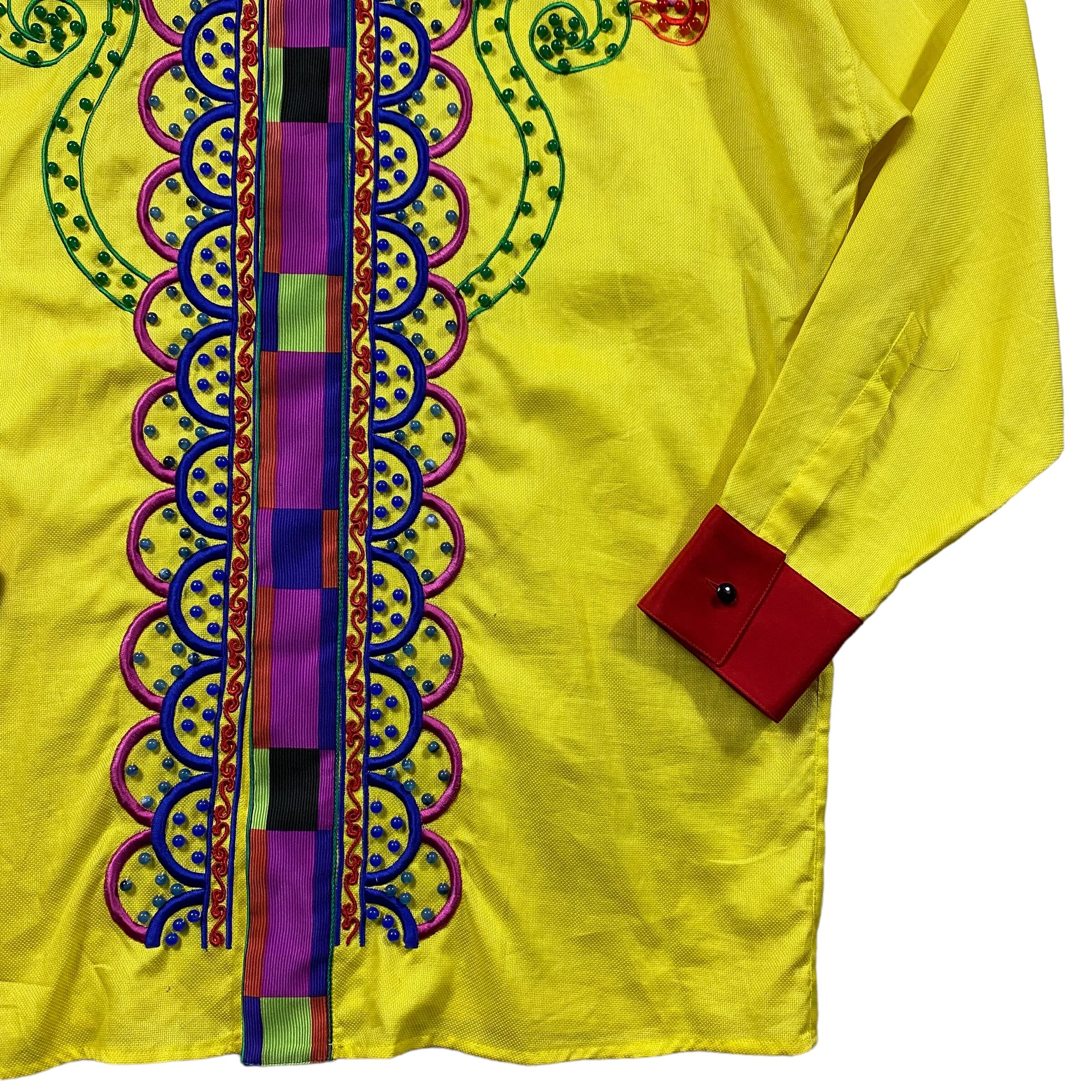 GIANNI VERSACE silk switching decorative shirt | NOIR ONLINE