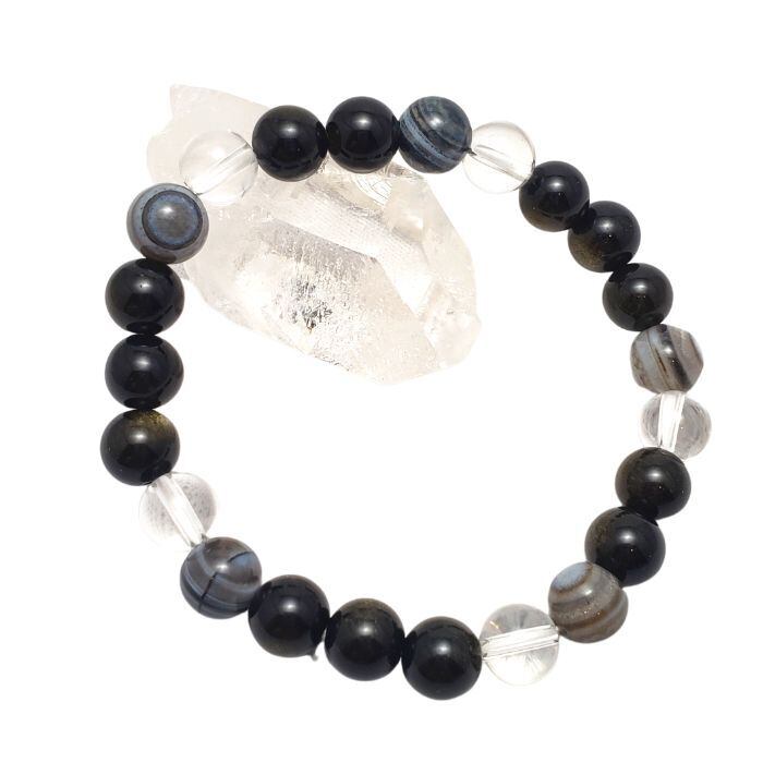 悪縁を絶つ お守り ゴールデンオプシディアン パワーストーンブレスレット 天眼石 クリスタル 水晶 天然石 ブレス レディース メンズ プレゼント メール便 送料無料 開運ブレス ギフト アクセサリー