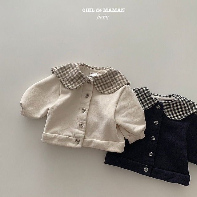 【即納】 CIEL de MAMAN 2022aw チェック襟トップス