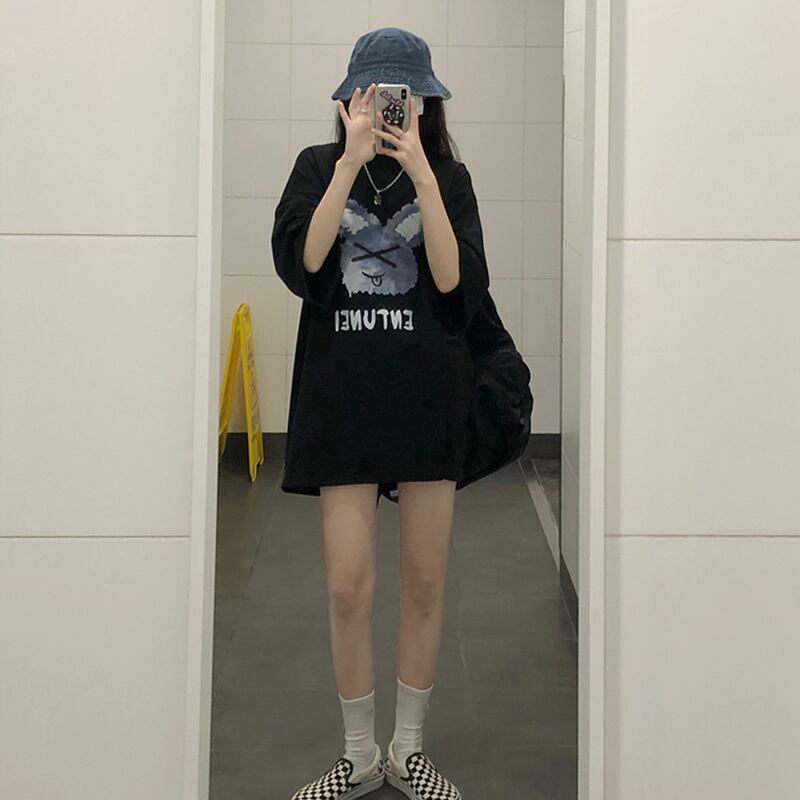 Tシャツ サマー薄手ルーズトップス 大人ガーリー スウィート キュート カジュアル 夏物 試着室67318436084