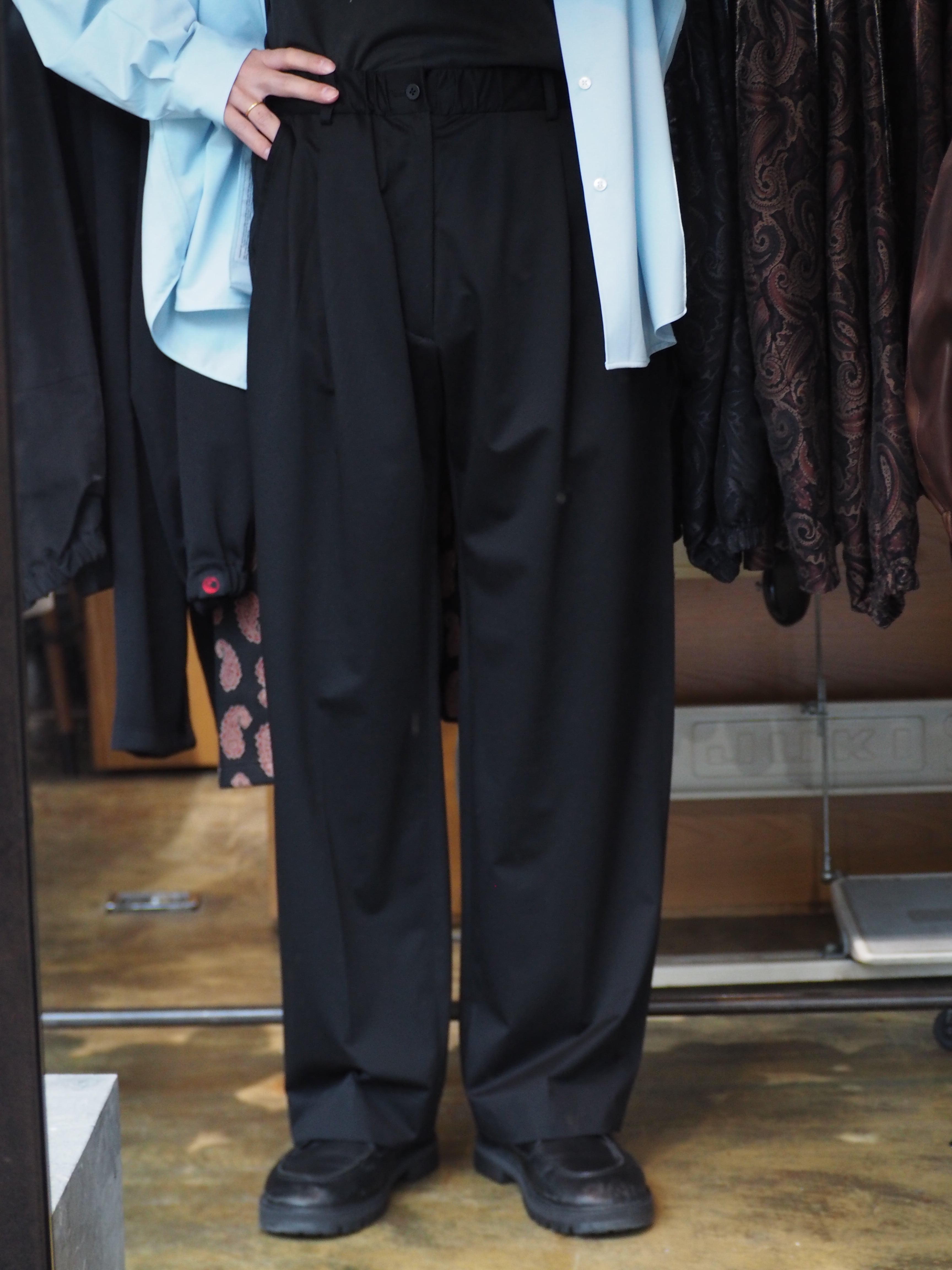 LAST1】KANEMASA PHIL. 46G Tuck Easy Pants(BLACK) | novastore