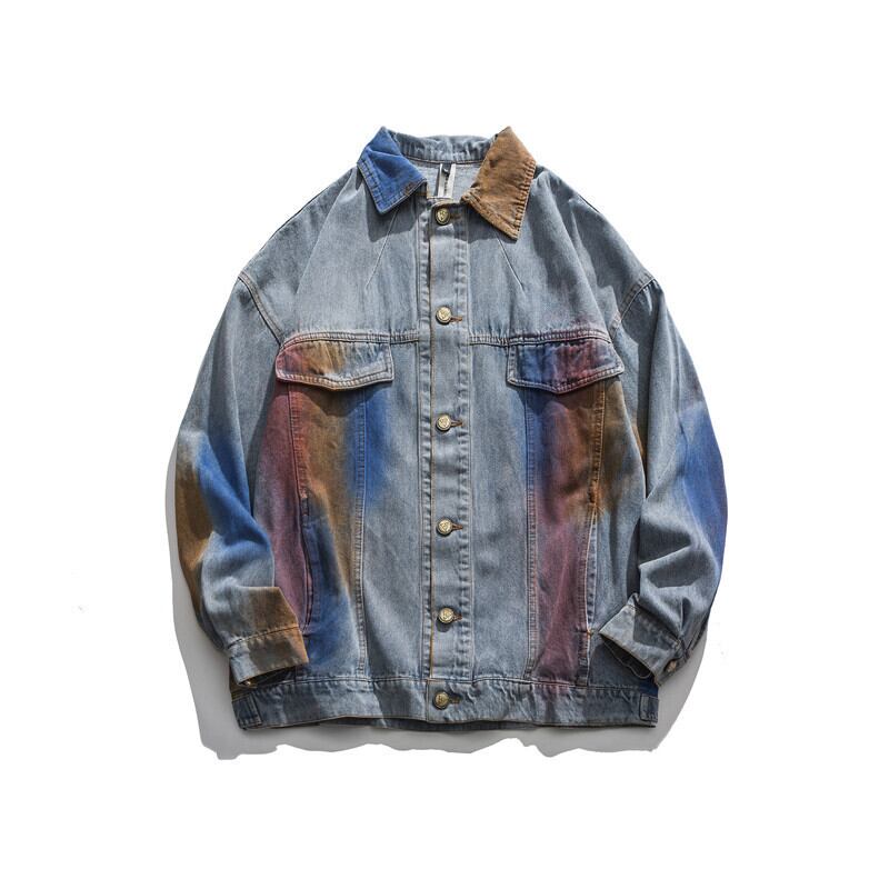 【新作】【送料無料】 洋服ロードヴィンテージ秋新流行ブランドインスラペルツーリングジャケットメンズルーズカジュアルオールマッチデニムジャケット-アリババ オータム 秋物 ビンテージ hip6-161187929542727