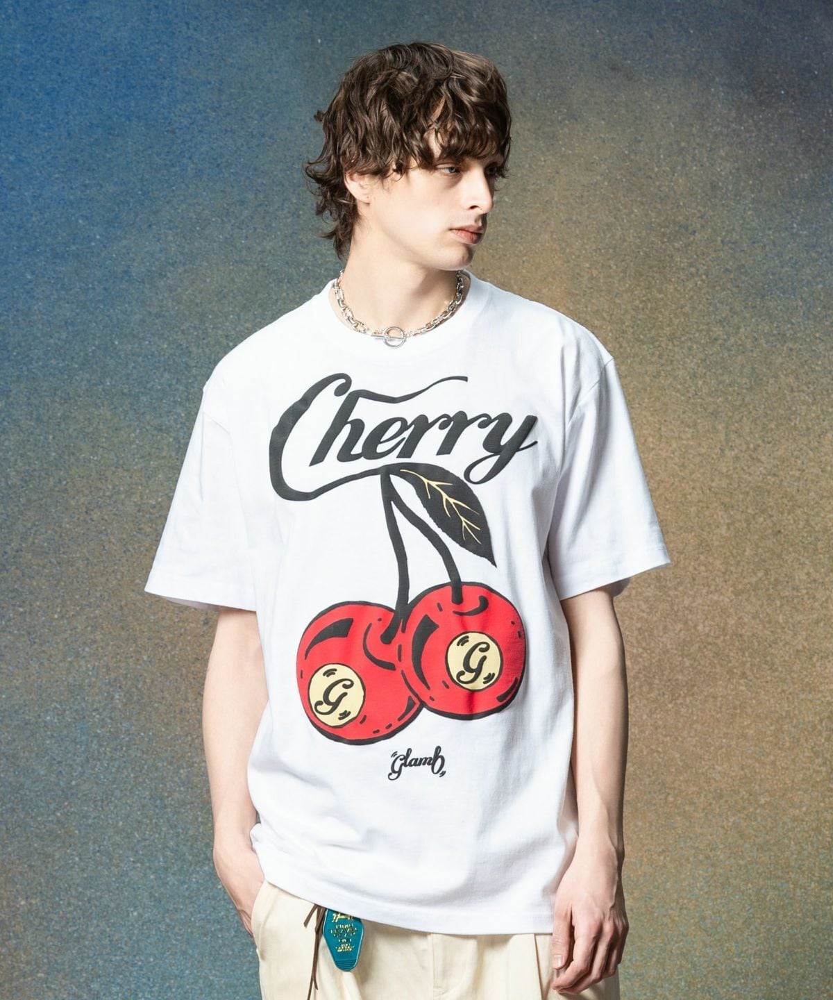 glamb グラム 半袖Tシャツ メンズ Cherry Ball T-Shirt/チェリーボール