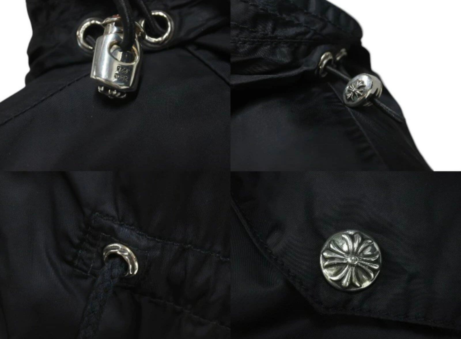 クロムハーツ ブラック スプリングコート　クロスパッチ CHROME HEARTS クロムハーツ U PUDDLES ダガージップ ナイロンモッズ