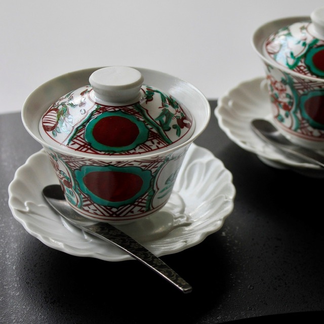 AS 伊万里焼　万歴赤玉　蓋碗